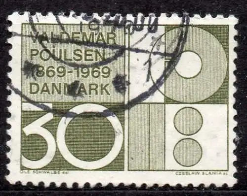 Dänemark, Mi-Nr. 487 gest., 100. Geburtstag von Valdemar Poulsen 