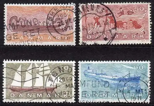 Dänemark, Mi-Nr. 501 - 504 gest., kompl., Schifffahrt