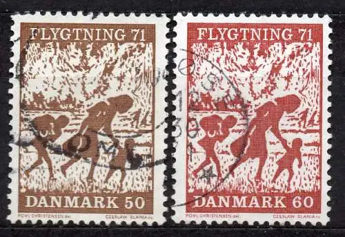 Dänemark, Mi-Nr. 508 - 509 gest., kompl., Flüchtlingshilfe