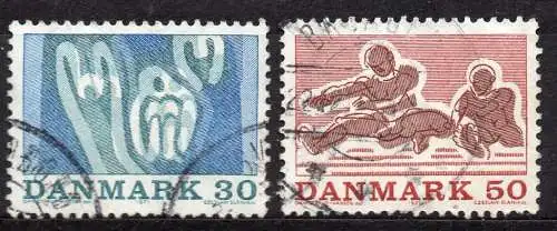 Dänemark, Mi-Nr. 514 + 515 gest., Sport