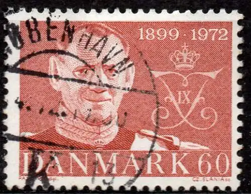 Dänemark, Mi-Nr. 520 gest., 73. Geburtstag von König Frederik IX.