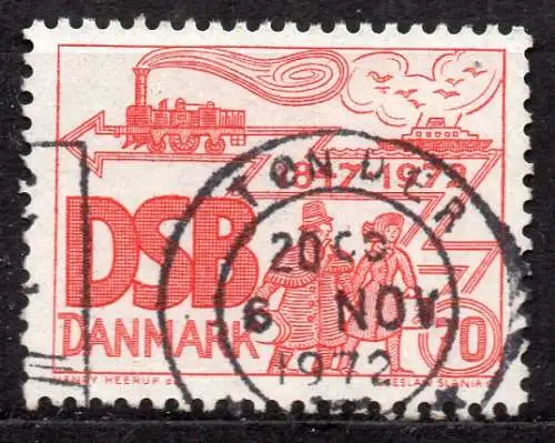 Dänemark, Mi-Nr. 523 gest., 125 Jahre dänische Staatsbahnen