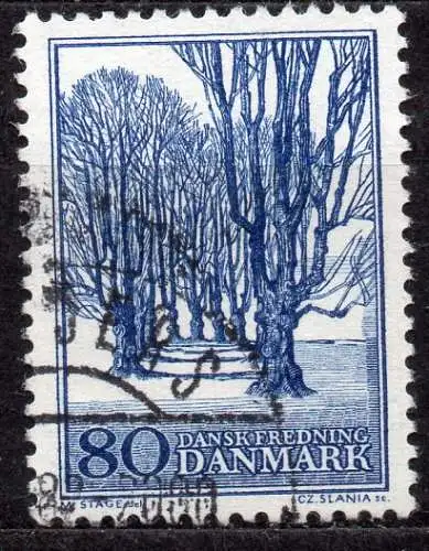 Dänemark, Mi-Nr. 443 x gest., Natur- und Denkmalschutz: Baumallee bei Schloss Bregentved