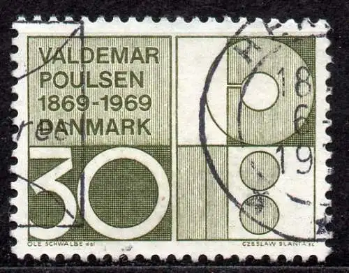 Dänemark, Mi-Nr. 487 gest., 100. Geburtstag von Valdemar Poulsen 