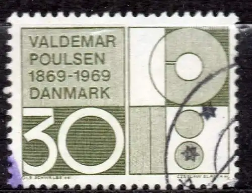 Dänemark, Mi-Nr. 487 gest., 100. Geburtstag von Valdemar Poulsen