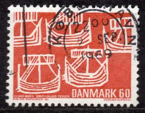 Dänemark, Mi-Nr. 475 gest., 100 Jahre Zusammenarbeit der Postverwaltungen Skandinaviens