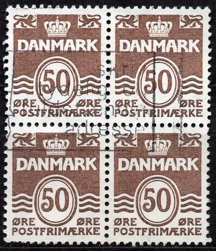 Dänemark, Mi-Nr. 572 gest., 4´er-Block, Wellenlinien