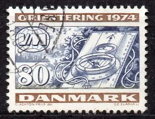 Dänemark, Mi-Nr. 574 gest., Weltmeisterschaften im Orientierungslauf