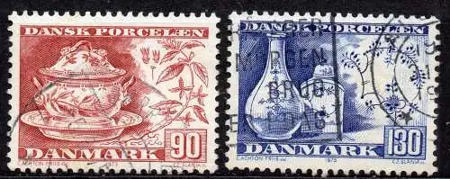 Dänemark, Mi-Nr. 590 + 591 gest., Dänisches Porzellan