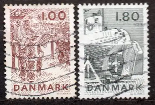 Dänemark, Mi-Nr. 669 + 670 gest., Fischfang