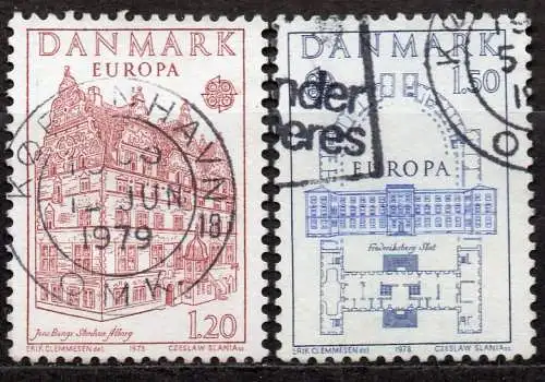 Dänemark, Mi-Nr. 662 - 663 gest., kompl., Europa 1978: Baudenkmäler