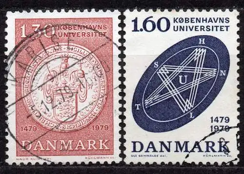 Dänemark, Mi-Nr. 677 - 678 gest., kompl., 500 Jahre Universität Kopenhagen