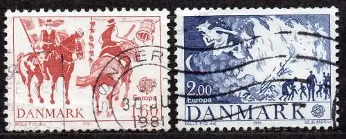 Dänemark, Mi-Nr. 730 - 731 gest., kompl., Europa 1981: Folklore