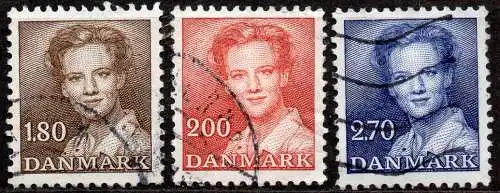 Dänemark, Mi-Nr. 753 - 755 gest., kompl., Königin Margrethe II. 