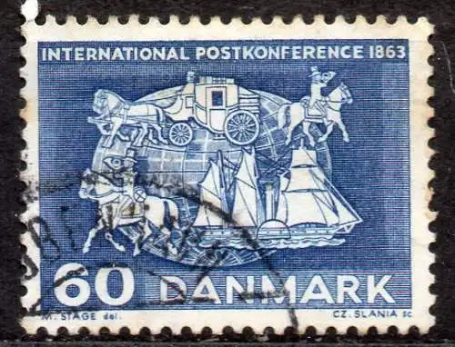 Dänemark, Mi-Nr. 414 x gest., 100. Jahrestag der  1. internationalen Postkonferenz