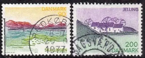 Dänemark, Mi-Nr. 642 + 644 gest., Dänische Regionen: Südliches Jütland