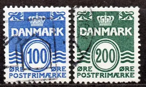 Dänemark, Mi-Nr. 774 - 775 gest., kompl., Wellenlinien