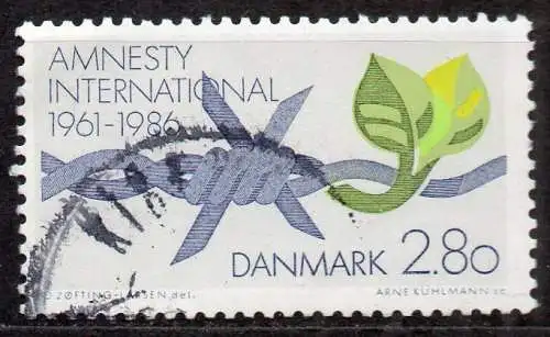 Dänemark, Mi-Nr. 856 gest., 25 Jahre Amnesty Interenational