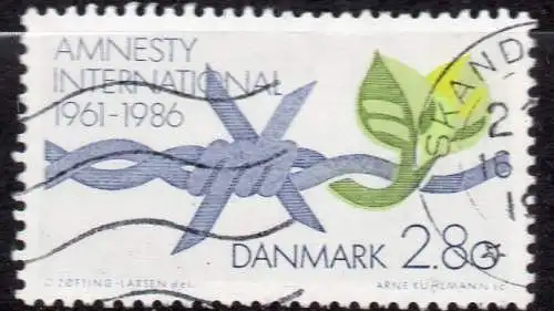 Dänemark, Mi-Nr. 856 gest., 25 Jahre Amnesty Interenational