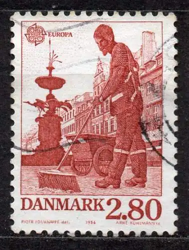 Dänemark, Mi-Nr. 882 gest., Europa 1986: Natur- und Umweltschutz - Straßenkehrer