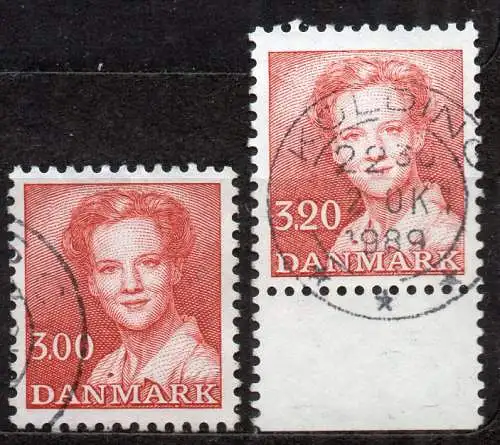 Dänemark, Mi-Nr. 906 + 935 gest., Königin Margrethe II.