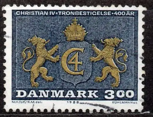 Dänemark, Mi-Nr. 914 gest., 400. Jahrestag der Thronbesteigung von König Christian IV.