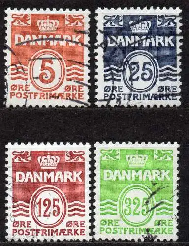 Dänemark, Mi-Nr. 852, 963, 964 + 965 gest., Wellenlinien