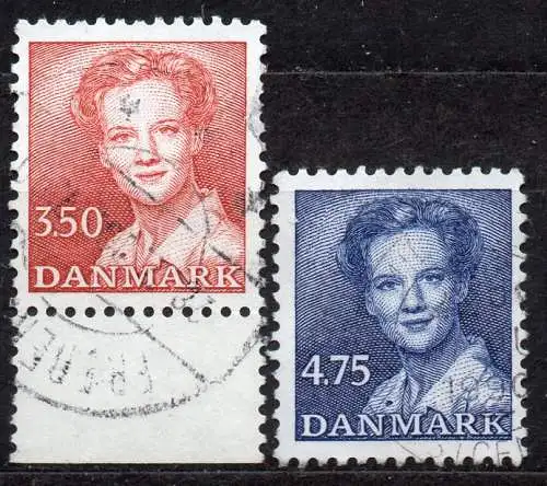 Dänemark, Mi-Nr. 966 + 969 gest., Königin Margrethe II. 