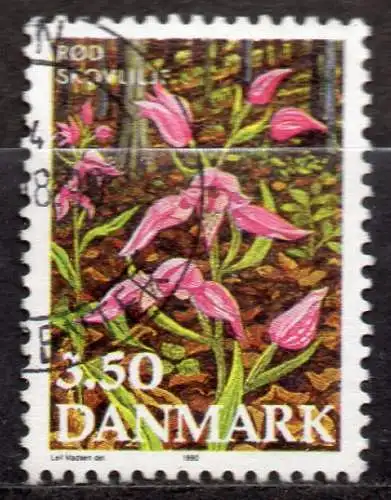 Dänemark, Mi-Nr. 982 gest., Blumen: Rote Waldlilie