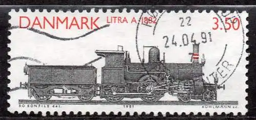 Dänemark, Mi-Nr. 997 gest., Dampflokomotive