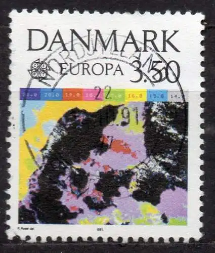 Dänemark, Mi-Nr. 1000 gest., Europa 1991: Europäische Weltraumfahrt