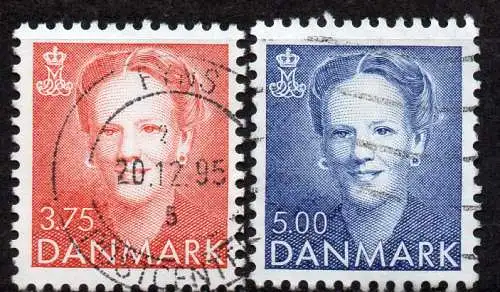 Dänemark, Mi-Nr. 1028 + 1030 gest., Königin Margrethe II. 