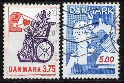 Dänemark, Mi-Nr. 1040 + 1042 gest., Comics