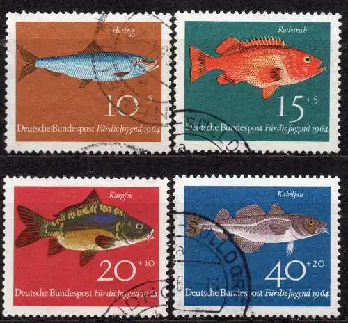 BRD, Mi-Nr. 412 - 415 gest., kompl., Jugend 1964: Fische