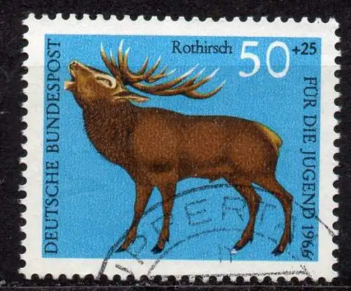 BRD, Mi-Nr. 514 gest., Jugend 1966: Hirsch