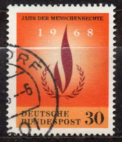 BRD, Mi-Nr. 575 gest., Internationales Jahr der Menschenrechte