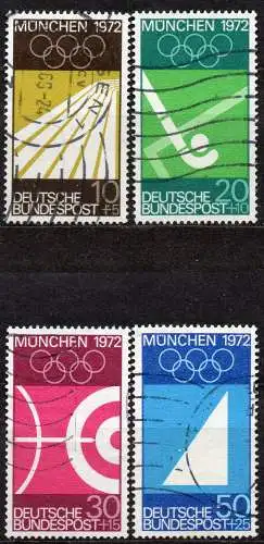 BRD, Mi-Nr. 587 - 590 gest., kompl., Olympische Sommerspiele München 1972