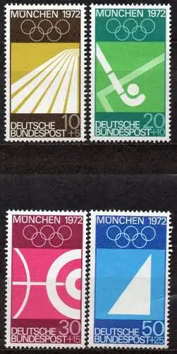 BRD, Mi-Nr. 587 - 590 **, kompl., Olympische Sommerspiele München 1972