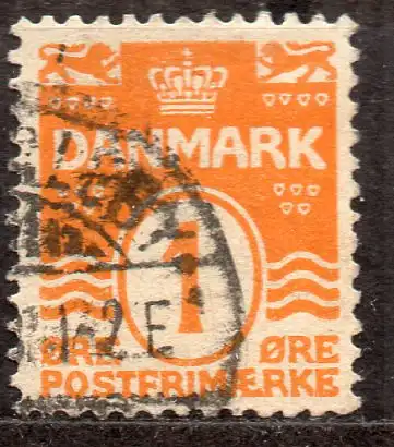 Dänemark, Mi-Nr. 42 gest., Wellenlinien mit 18 Herzchen