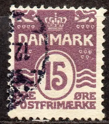 Dänemark, Mi-Nr. 46 gest., Wellenlinien mit 18 Herzchen