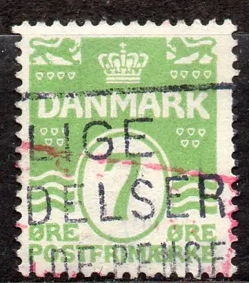 Dänemark, Mi-Nr. 166 gest., Wellenlinien mit 18 Herzchen