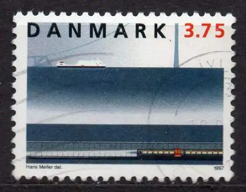 Dänemark, Mi-Nr. 1150 gest., Eröffnung der Eisenbahnlinie über den Großen Belt