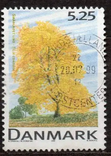 Dänemark, Mi-Nr. 1201 gest., Einheimische Bäume: Linde