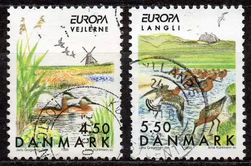 Dänemark, Mi-Nr. 1211 - 1212 gest., kompl., Europa: Natur- und Nationalparks