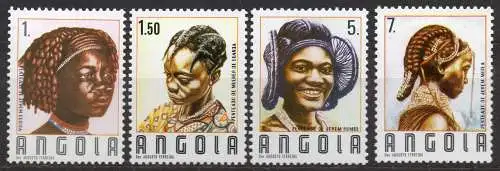 Angola, Mi-Nr. 758, 759, 760 + 761 **, Frisuren aus verschiedenen Provinzen