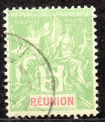 Réunion, Mi-Nr. 46 gest., Kolonial-Allegorie