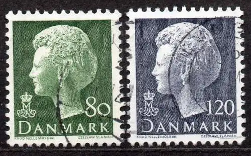 Dänemark, Mi-Nr. 559 y + 562 y gest., Königin Margrethe II. 