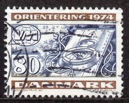 Dänemark, Mi-Nr. 574 gest., Weltmeisterschaften im Orientierungslauf