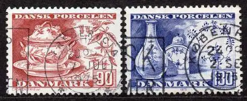 Dänemark, Mi-Nr. 590 + 591 gest., Dänisches Porzellan