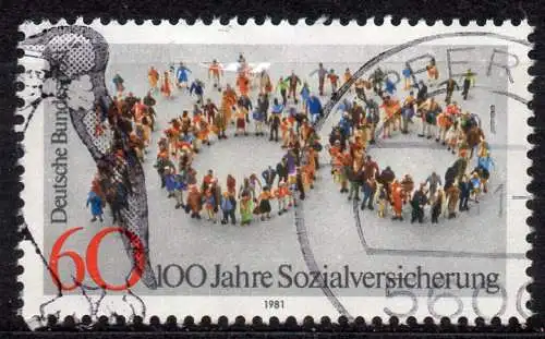 BRD, Mi-Nr. 1116 gest., 100 Jahre Sozialversicherung